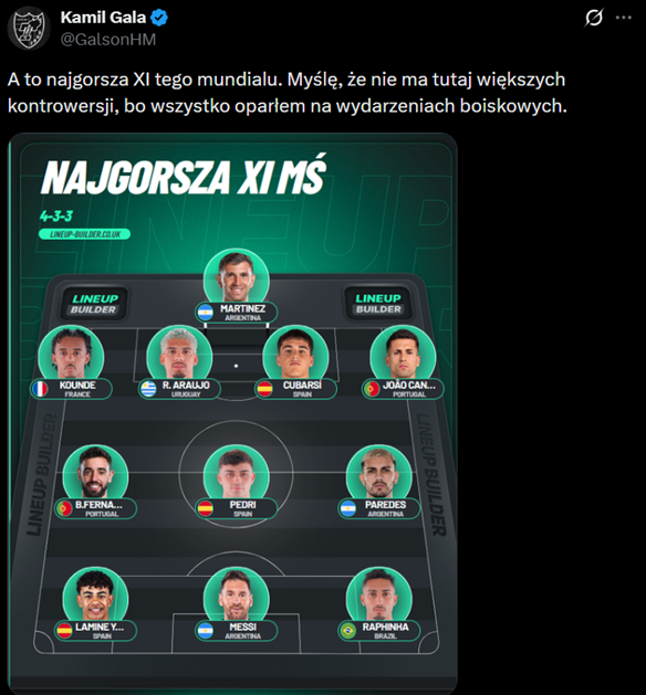 Oto NAJGORSZA XI MŚ 2026 według Kamila Galy!